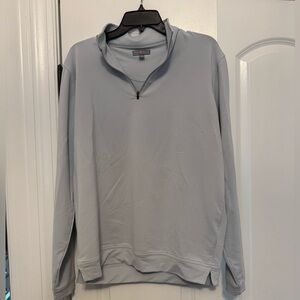 Men's Peter Millar Gray Quarter-Zip Sweater